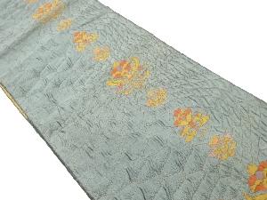 抽象草花模様織出し名古屋帯